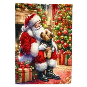 Norfolk Terrier and Santa Claus Garden Flag