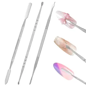 3Pcs Nail Sculpting Tool, Makeup Spatula Tools, 3D Gel Nail Art Sculptings Tools Kit, Clay Carving for Modeling Sculpting, Home DIY, Makeup Cosmetics Mixing
