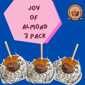 Joy of Almond Gourmet Caramel 3 Pack: Includes 3 Joy of Almond: Chocolate, coconut & Almonds.