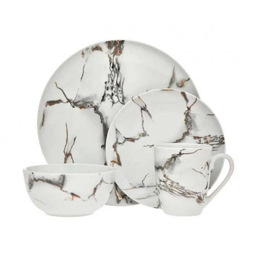 Rayna 16 Piece Marble Dinnerware Set