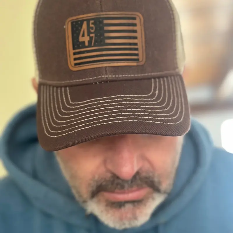 Trump 45/47 American Flag Trucker SnapBack Hat/ Richardson 112/ Trump 2024