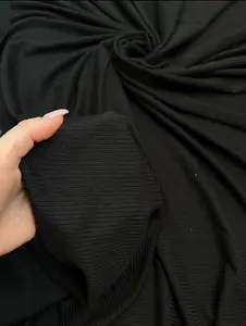 Black Rib Knit Fabric