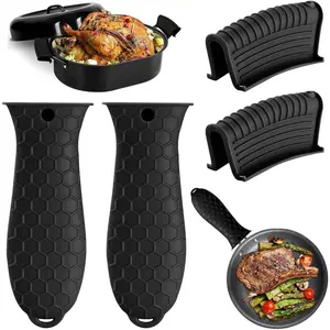 4 Pack Cast Iron Handle Cover Set,Heat Resistant Material Pot Handle Holders,Non-Slip Pot Sleeve for Cast Iron Skillets,Metal Pans,Griddles,Christmas Party Gifts,Hand Tools Kits