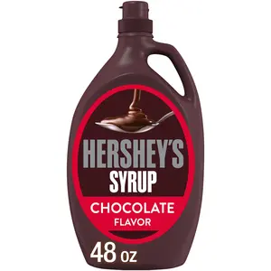 (A)HERSHEY’S Chocolate Syrup Bulk Bottle, 48 oz, Classic Rich Chocolate Syrup for Desserts, Ice Cream, Milkshakes and Baking