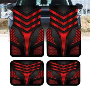 4pcs Universal Car Floor Mats, Thickened Printed Design, Fun Interior Decor, Fits Most Cars, Tesla, Suv, Halloween & Christmas Gift