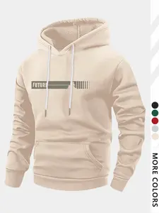 Men's Future Letter Print Hoodie, Casual Drop Shoulder Design, Drawstring Hooded Sweatshirt, Comfortable Fashion, Fall & Winter Wear