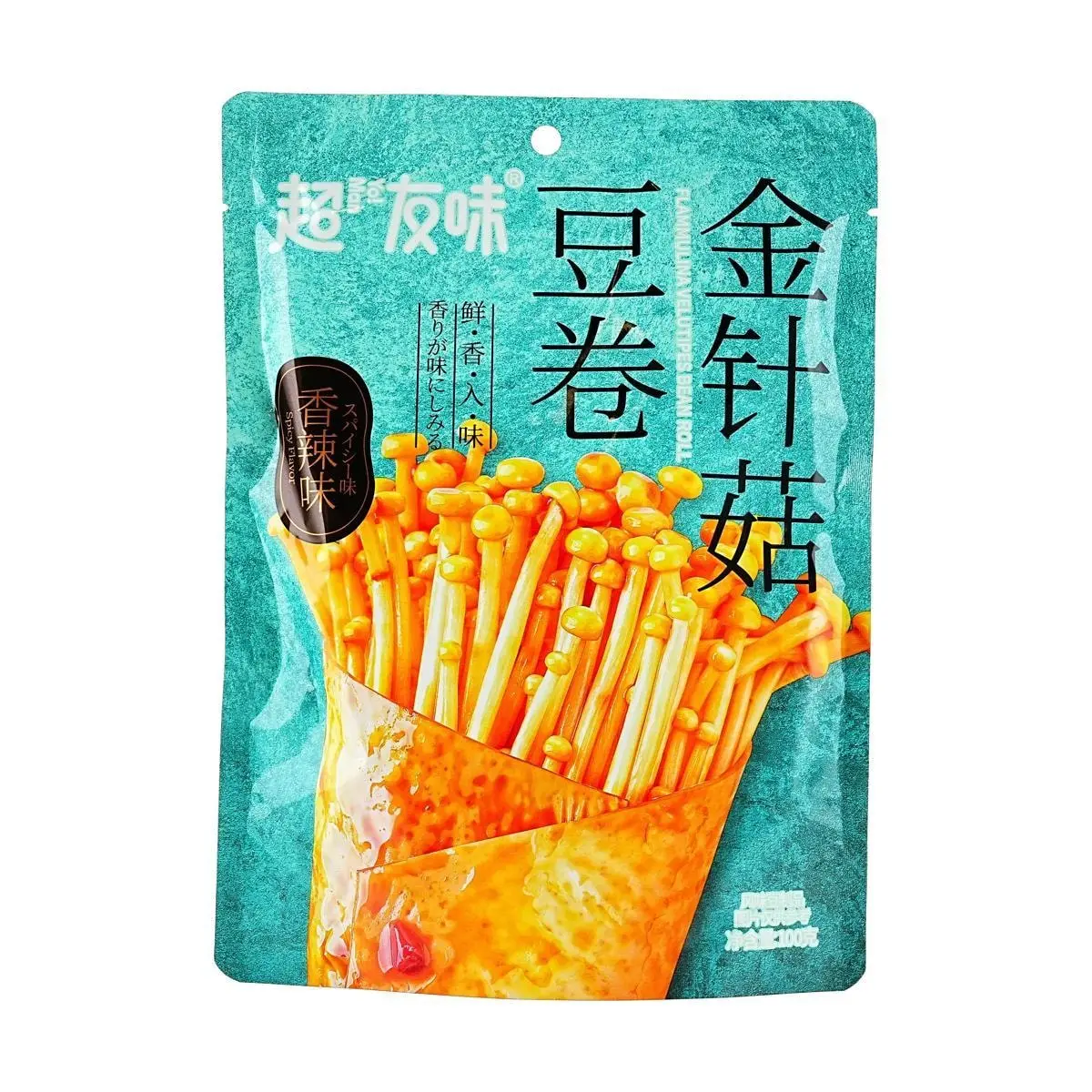 YO MAN Enoki Mushroom Bean Curd Rolls - Spicy Flavor, 100g Snack Pack YO MAN Enoki Mushroom Bean Curd Rolls - Spicy Flavor, 100g Snack Pack