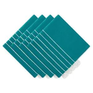Design Imports Set of 4 Stripe Tassel Napkins