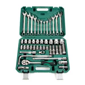 Mechanics Tool Sockets Set, Metric, 1/2 Drive Sizes, 44-Piece