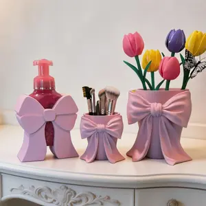 Coquette Bow Bundle - Soap Holder, Makeup Brush Holder, Vase