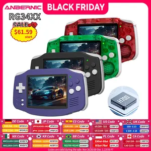 ANBERNIC RG34XX Retro Video Handheld Game Console 3.4" IPS Screen 32G Linux 64-bit System Support 5G WiFi Bluetooth HD TV Output