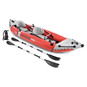 Intex Excursion Pro Inflatable 2 Person Vinyl Kayak with 2 Oars and Pump, Red Intex Excursion Pro Inflatable 2 Person Vinyl Kayak with 2 Oars and Pump, Red