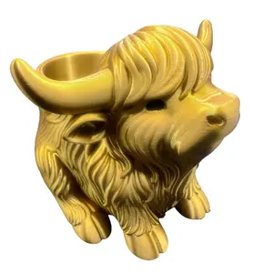 Highland Cow Pen and Pencil Holder Adorable Design Silk Filament Stationery Storage Organizer Desk Accessory