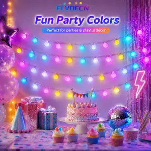 FLVOECN RGB Globe String Lights, 33FT 100 LED Battery Operated Fairy Lights with Remote, 8+ Color Modes, Timer & Dimmable Settings, Decorative Lights for Bedroom, Living Room, Classroom, Dorm, Birthday Parties & Holiday Decor, Batteries Not Included