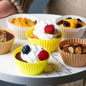 4-piece/8-piece assorted sets, multi-color silicone pancake cups, heat-resistant paper cups, high-temperature-resistant, reusable cake mats, pancake molds, chocolate candies, baking tools, kitchen gadgets, kitchenware, mini cake molds