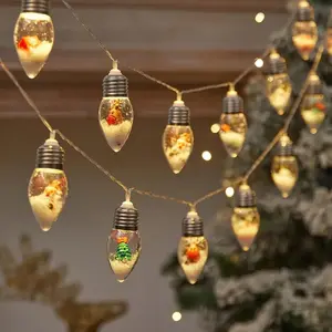 Christmas Wish Ball Decoration Light Set, Santa Snowman Reindeer String Lights for Christmas Tree Decorations, Holiday Scene Setup, Ornaments