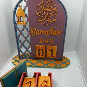 3D printed Desktop Countdown Calendar, 1 Count Ramadan Decoration, Home Decor Ornament, Desktop Decoration for Living Room Bedroom
