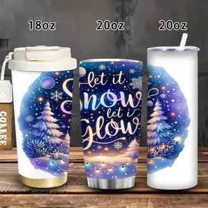 1pc 18oz/20oz Magical Winter Wonderland Tumbler with lid and straw, insulated travel mug, gift for women and men, ideal for Valentine’s Day, Easter, birthday gifts, iced/hot coffee cup