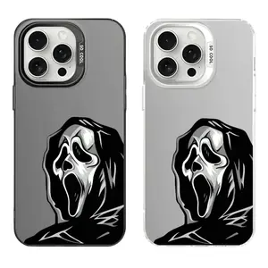 Fashion Skeleton Ghost Face Phone Case for 17 promax 17e 17 16 15 14 13 12 11 Mini Pro Max Air X XR XSMAX For Samsung S26 S25 S24 S23 S22 FE Ultra Plus Edge  Hard IMD Plastic Horror Skull Cover