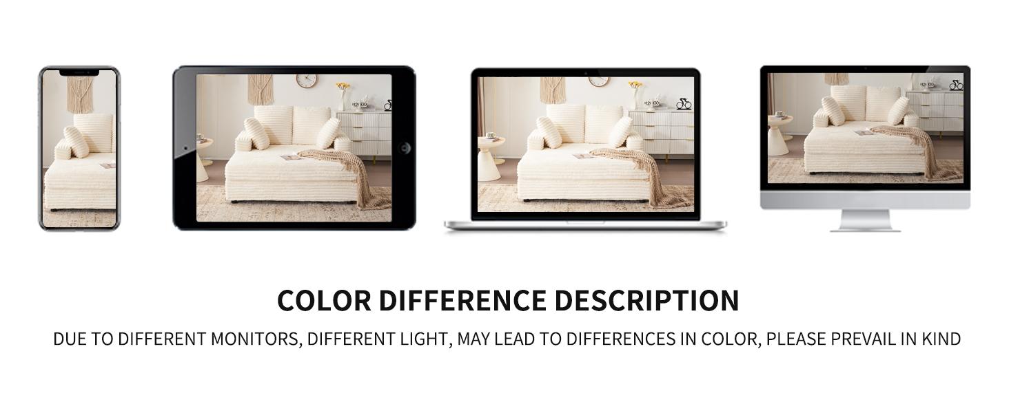 Furnimart Chaise Lounge Chair Indoor, 58 Inch Sleeper Sofa with Pillows, Fluffy Corduroy Loveseat Couch for Living Room, Comfy Oversized Reading Chair Plush