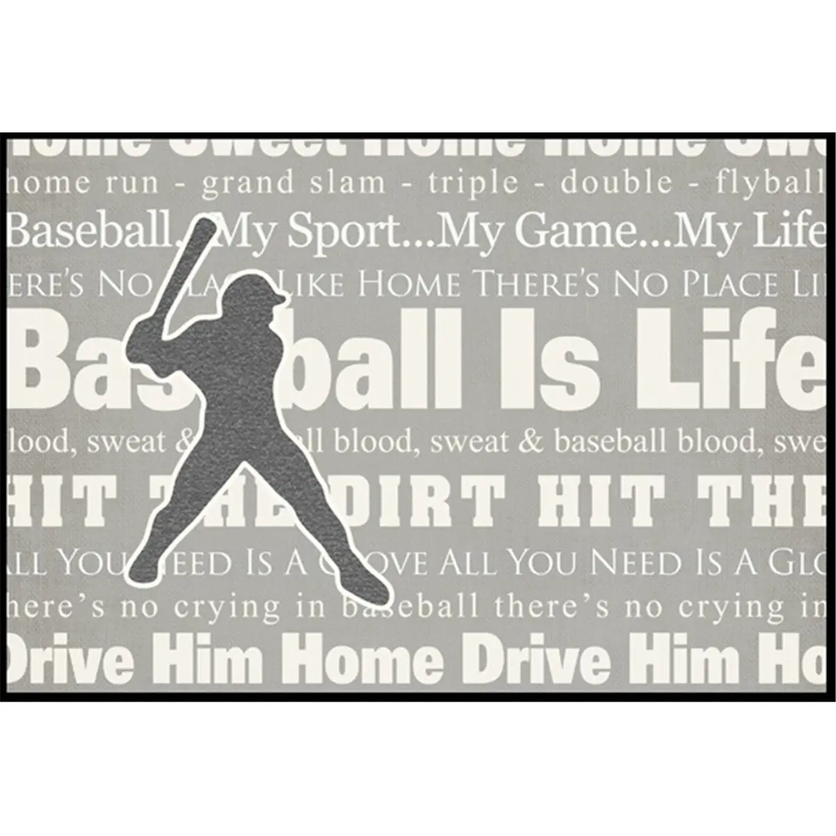 212 MAIN Carolines Treasures Baseball is Life Washable Rug - Machine Washable Indoor/Outdoor Mat, Moderate Traffic Suitability, Permanently Dyed Design, Rubber Backing, Machine Washable Rug