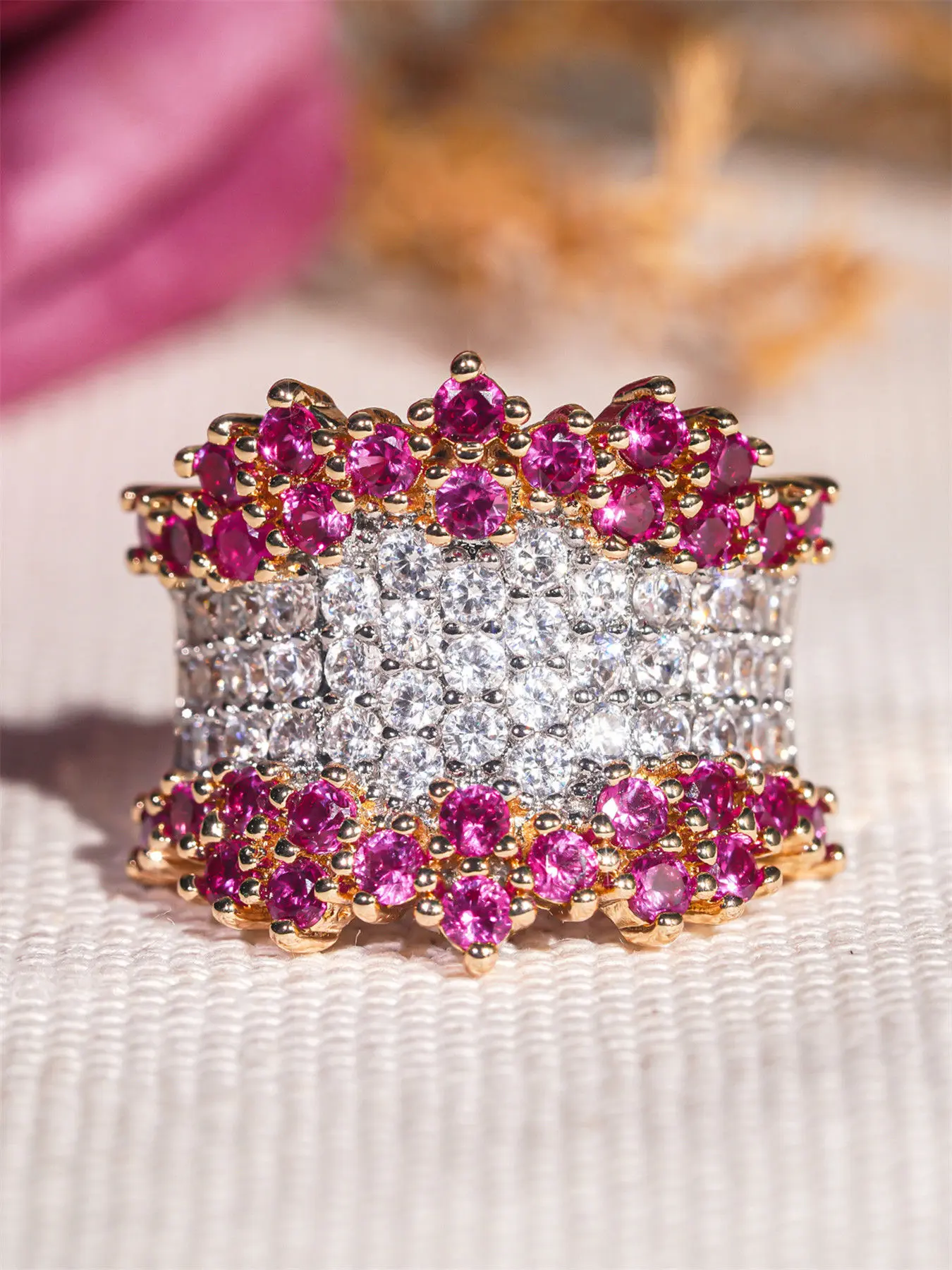 1 PC Luxury Cubic Zirconia Ring Trendy jewellery accessories For Women Bridal Engagement Jewelry For Wedding Engagement Anniversary Party Jewelry Valentine's Day Gift