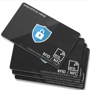 Innovative Haus RFID Blocking Card - Slim RFID Card Blocker & NFC Contactless Card Protector for Wallets and Purses - Secure Credit Card & Debit Card - Protect Personal Information from Skimmer - 4 Pack