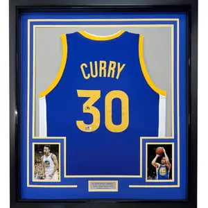 Autographed Stephen Curry Blue Reprint Laser Auto Jersey - NO FRAME