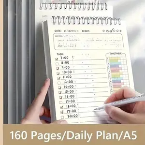 80 Sheets Agendas Planner Notepad Self-Discipline Book Coil Book Notebooks Calendar Agendas