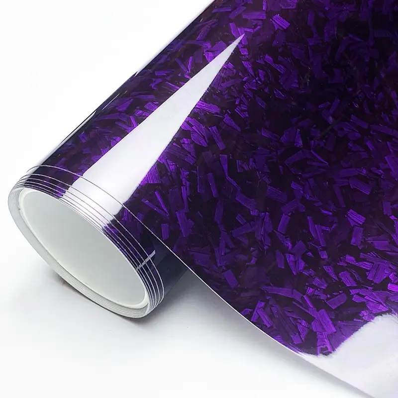 Ultra Glossy Purple Forging Carbon Fiber Vinyl Wrap Film Self Adhesive Car Motorcycle DIY Sticker Decal Decal For Cars Multipurpose Car Decal Car Decals With Air Release Car Decorations Car Stickers Car Vehicle Decoration