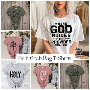 Faith Graphic Grab Bag Tshirts. Cotton poly blend. Super soft! Unisex fit! True to size. Cotton Comfort Top Comfortable Tees Man Women