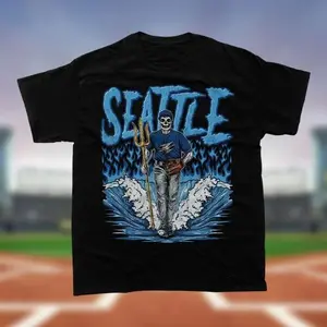 [SALE UP TO 51%] Seattle Baseball Vintage Graphic T Shirt, Seattle Skeleton Baseball Sweatshirt, Hoodie - Bootleg Retro Seattle Graphic Fan Apparel