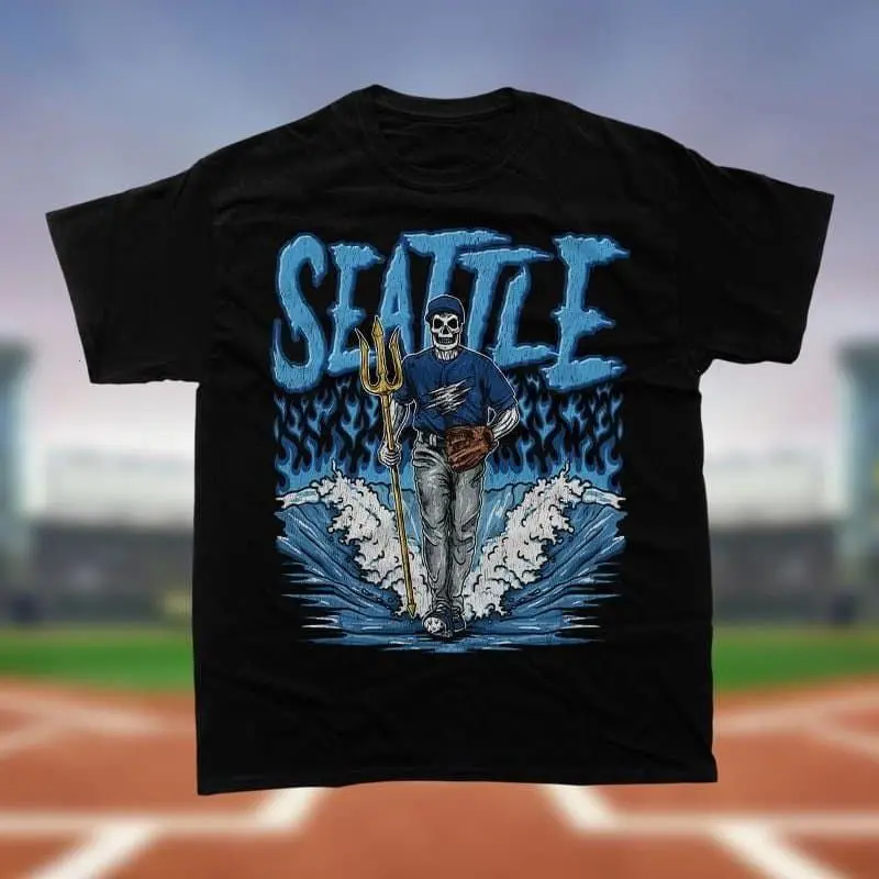 [SALE UP TO 51%] Seattle Baseball Vintage Graphic T Shirt, Seattle Skeleton Baseball Sweatshirt, Hoodie - Bootleg Retro Seattle Graphic Fan Apparel