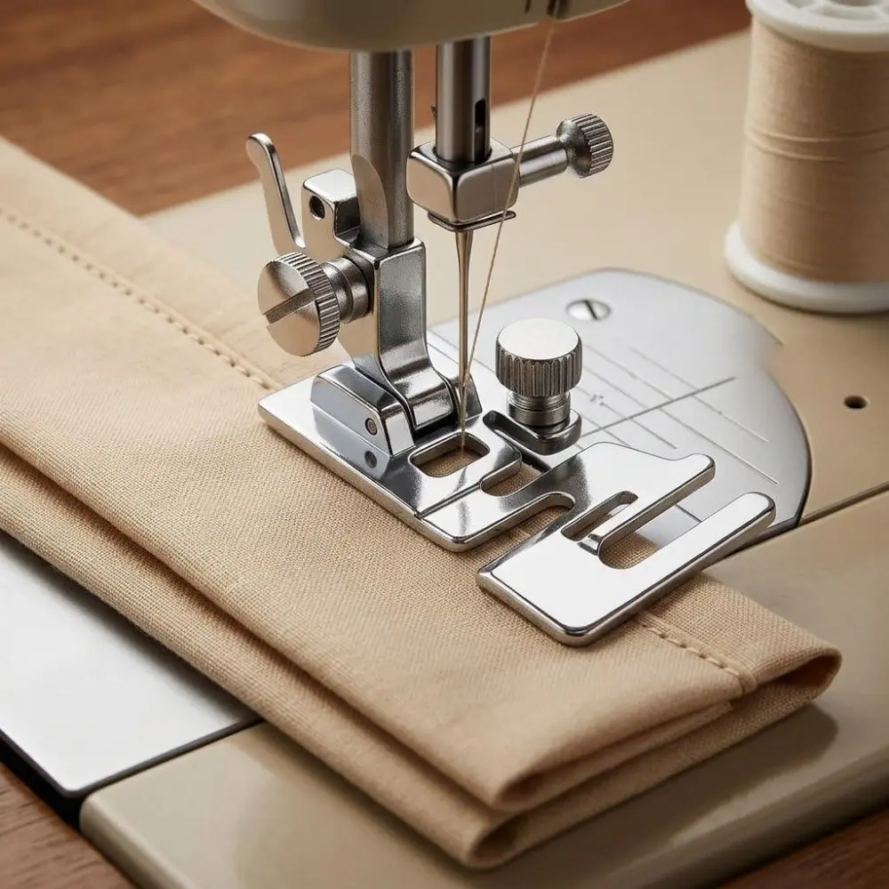 Adjustable Sewing Machine Presser Foot for Stretchy Fabrics & Lace, Anti-Slip Design, Works with Light Cotton to Heavy Denim, DIY Craft Sewing Tool Attachment
