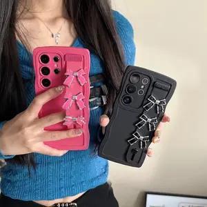 Wave Candy Wrist Strap Bracket Case For Samsung A17 A36 A56 A26 A54 A55 A06 A16 A05s A14 A15 A24 A25 A34 A35 5G Soft Cover Protective