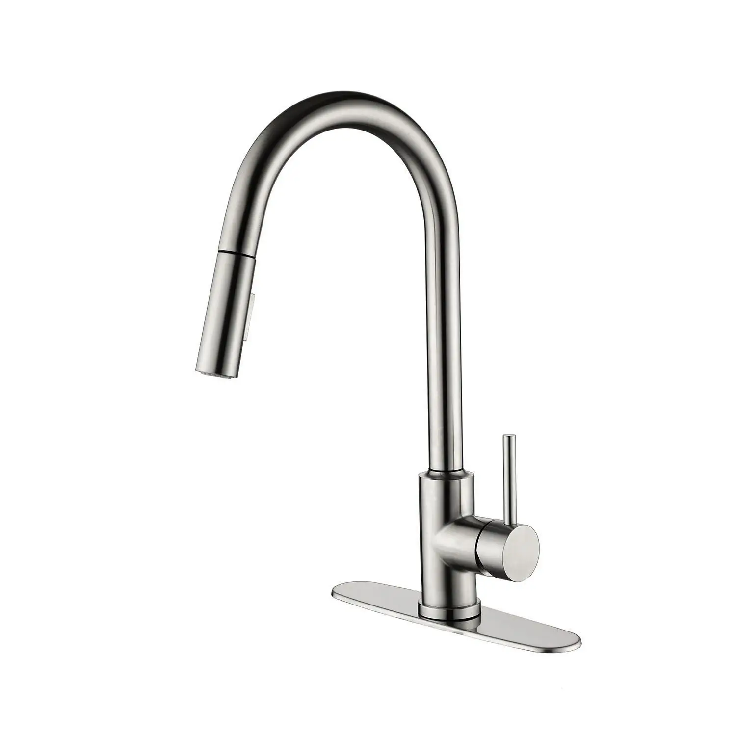 Kitchen Faucet with Pull Down Sprayer, High Arc 360° Swivel Kitchen Sink Faucet, Single Handle Kitchen Faucet with Stream & Spray Modes, Corrosion & Rust Resistant Finish for Kitchen, Utility Sink, Modern Design