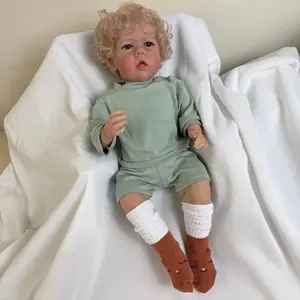 Real Look 20 inch 50 cm Reborn Baby Doll Boy Full Body Soft Vinyl Baby Anatomically Correct Rooted Hair Realistic Newborn Doll Toy for Kids 3+