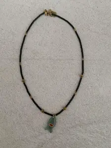 Ocean Style Natural Aventurine Agate Natural Stone Fish Pendant Necklace Exquisite Summer Trendy Jewelry Accessories