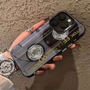 Vintage Cassette Tape Design Phone Case, Retro Style Phone Protective Cover, Phone Accessory Compatible with iPhone 16 15 14 13 12 11 Pro Max X XR XS Max, Casing, Protection