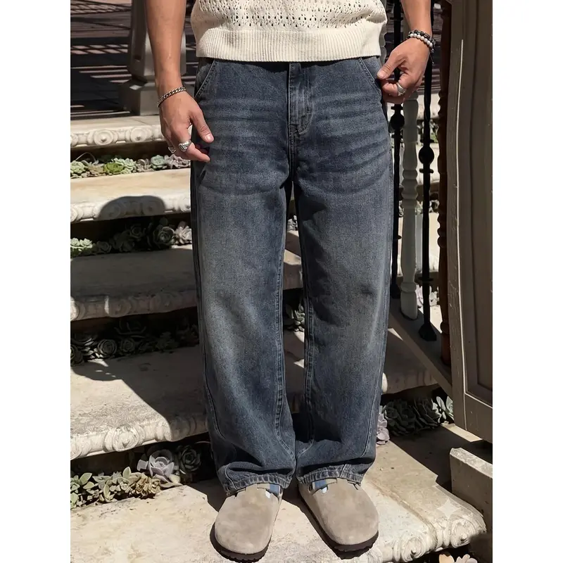 2-pack men’s long pants, men’s jeans, men’s cotton-blend jeans, loose straight wide-leg jeans.Retro washed design, available in multiple colors, suitable for everyday casual wear, school commuting, short trips, and holiday gatherings—ideal for a variety 2-pack men’s long pants, men’s jeans, men’s cotton-blend jeans, loose straight wide-leg jeans.Retro washed design, available in multiple colors, suitable for everyday casual wear, school commuting, short trips, and holiday gatherings—ideal for a variety