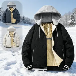 New Men's Autumn Winter Fleece-Lined Thickened Hooded Cotton Jacket with Inner Fleece for Better Warmth Cold Resistance Trendy Cool Item for Winter Fashion Choice Stylish Men's Coats Tops Long Sleeve casual outdoor daily wear outerwear top warm clothes co