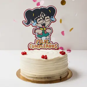 La Chilindrina Cake Topper for El Chavo del Ocho Theme Birthday Party Feliz Cumpleanos Design 7.5x6 Inches Single Sided Printed on Photo Paper decorations