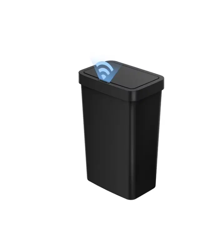 Mainstays Kitchen Automatic Trash Can, 13.2 Gallon Plastic Motion Sensor Garbage Bin, Black