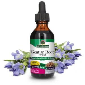 Nature's Answer Gentian Root Low-Alcohol 1000mg 2oz Extract | Promotes Digestion & Liver Function | Gluten-Free, Non-GMO & Kosher Certified | Single Count