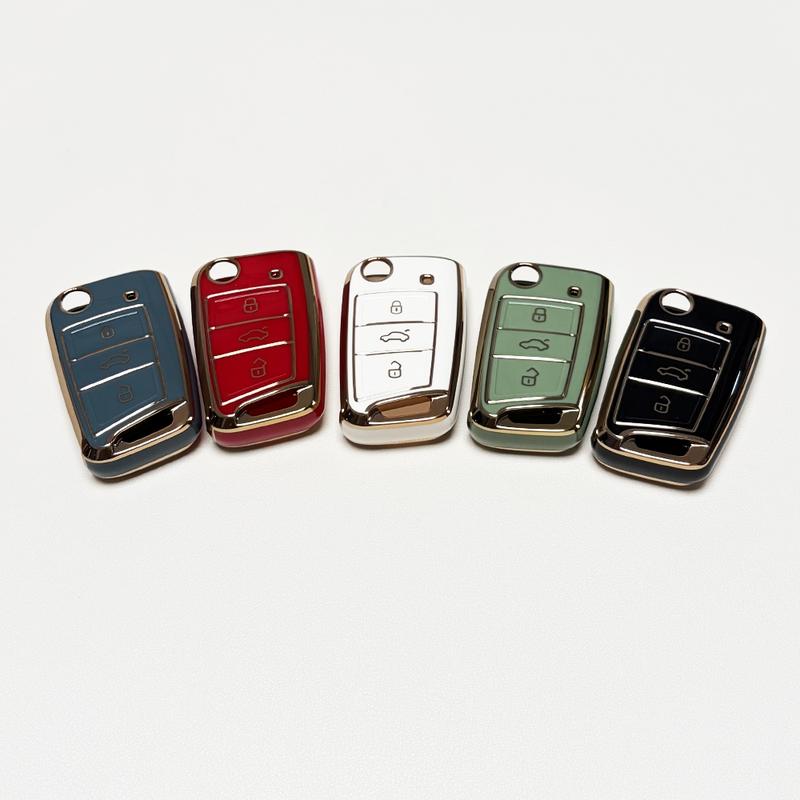 for Volkswagen Key Protection Cover Key Fob Protector Soft Durable Tpu Material 360 Degree Protection for VW Golf Gti Tiguan Atlas Polo Jetta 3 Buttons