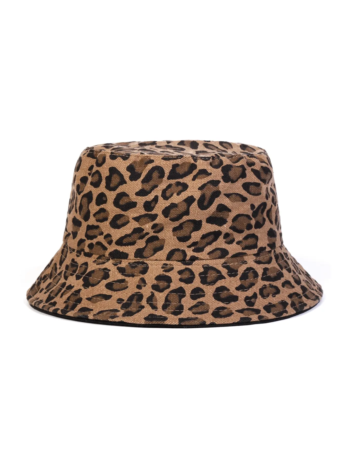 Unisex Leopard Print Bucket Hat, High Quality Hat, Casual Fitted Style Plaid Woven Sun Protection Cap, Outdoor Use Travel Beach Vacation Headwear for Men Women, Leopard Pattern