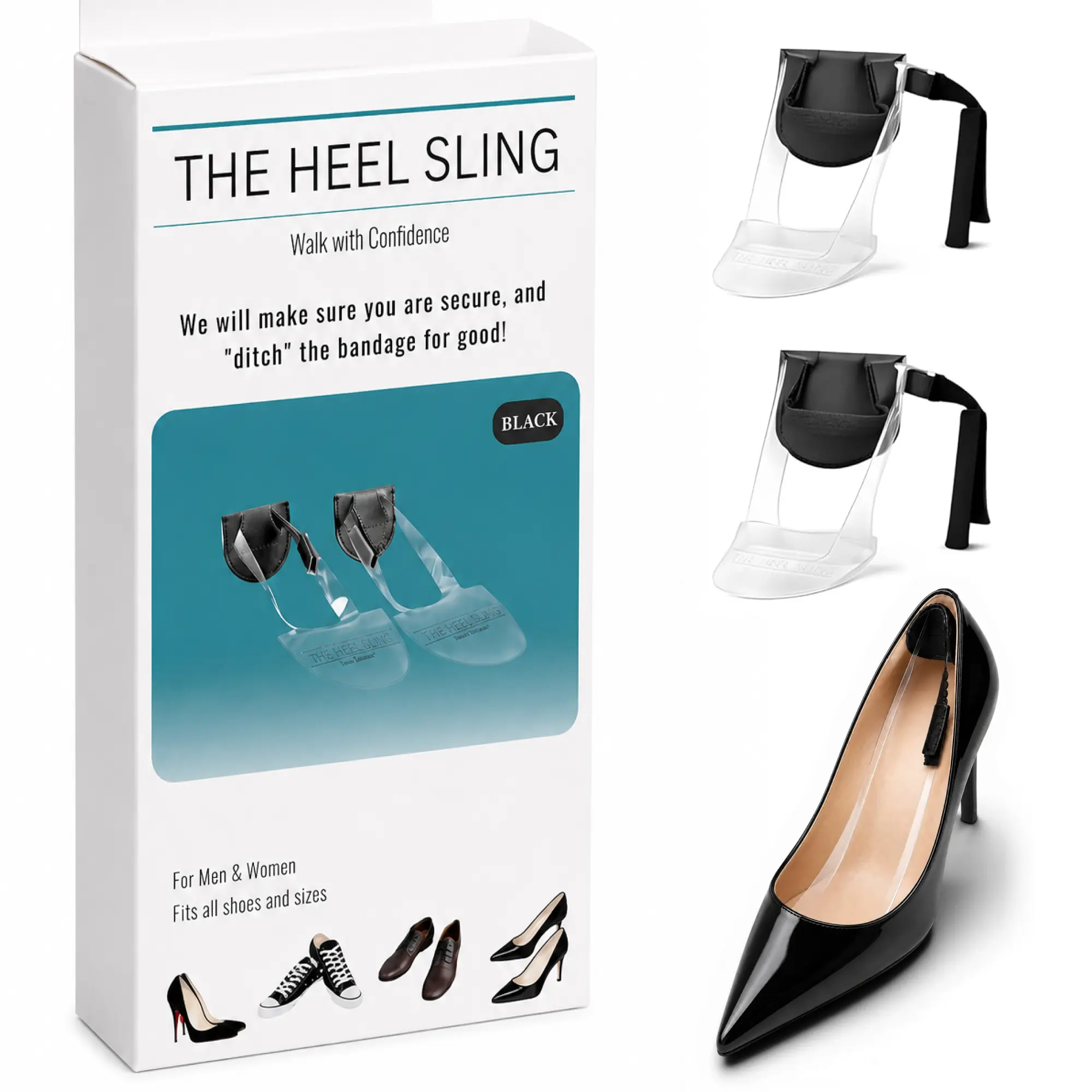 Anti-Slip Heel Pads for Blister Prevention & Slippage Control | Invisible Custom Fit Shoe Inserts for Men & Women | Doctor-Recommended Comfort | Perfect for Heels & MoreThe Heel Sling