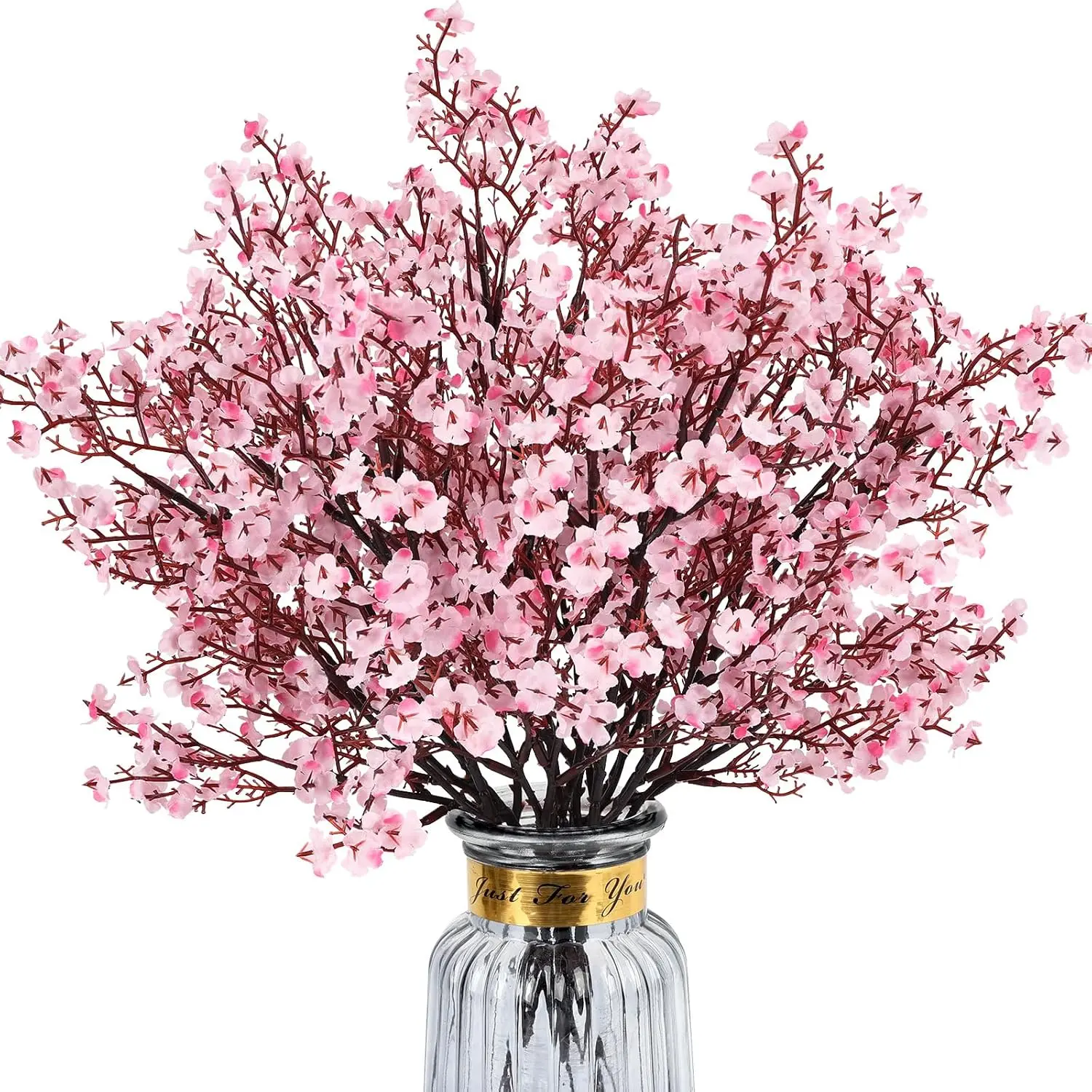 8 or 16 Bundles Cherry Blossom Pink Babys Breath Artificial Flowers Real Touch Silk Gypsophila Bulk Bouquet for Vase Wedding Table Centerpieces Spring Mothers Day Decor Decorative Fruit
