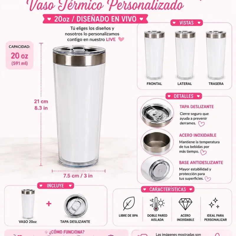 Vaso 20 oz Stanley steel doble pared