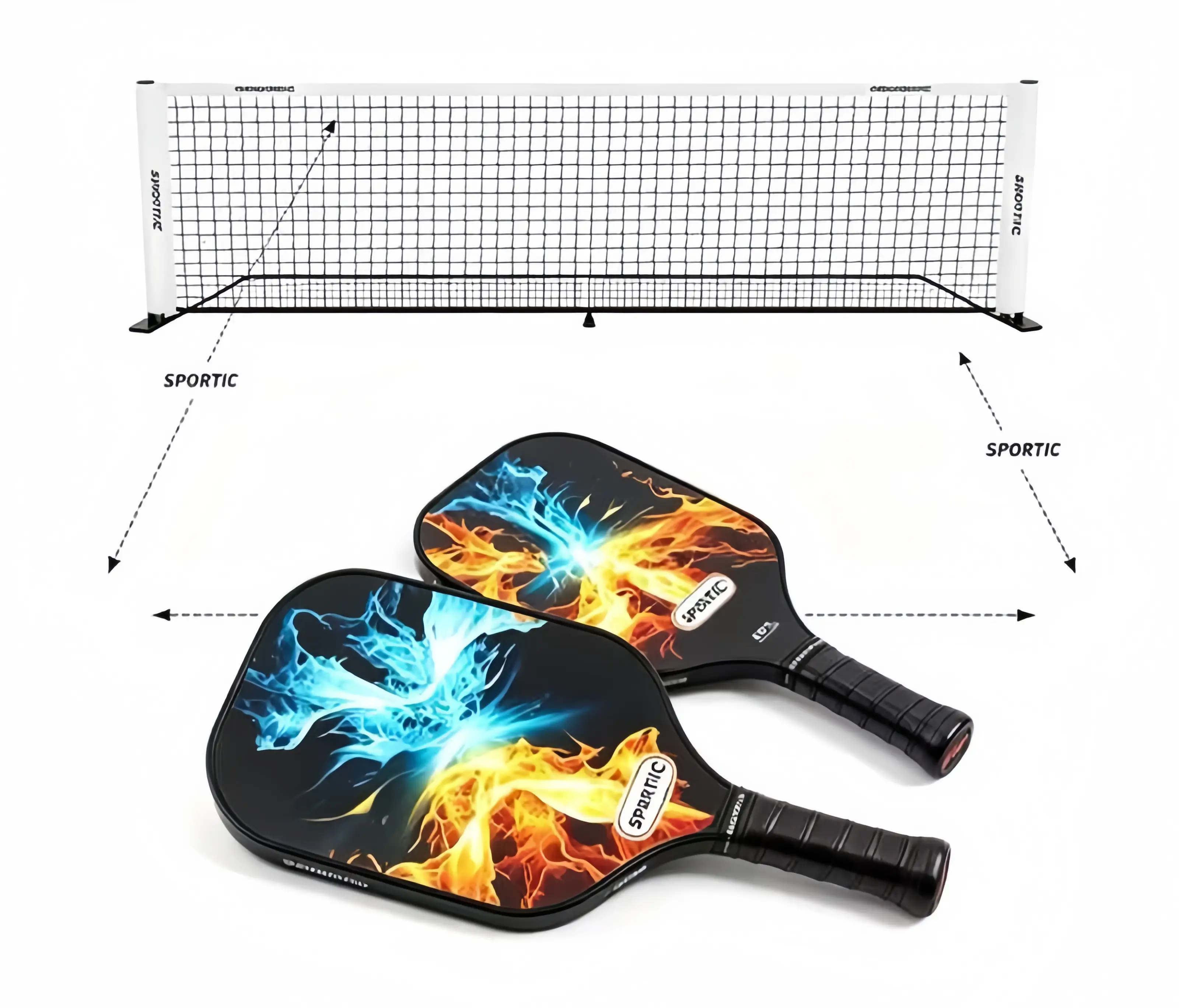 Portable Regulation 22ft Pickleball Net with Court Markers Carry Bag All-Weather for Tennis Badminton Volleyball Outdoor Indoor Backyard Pro Practice Fathersday